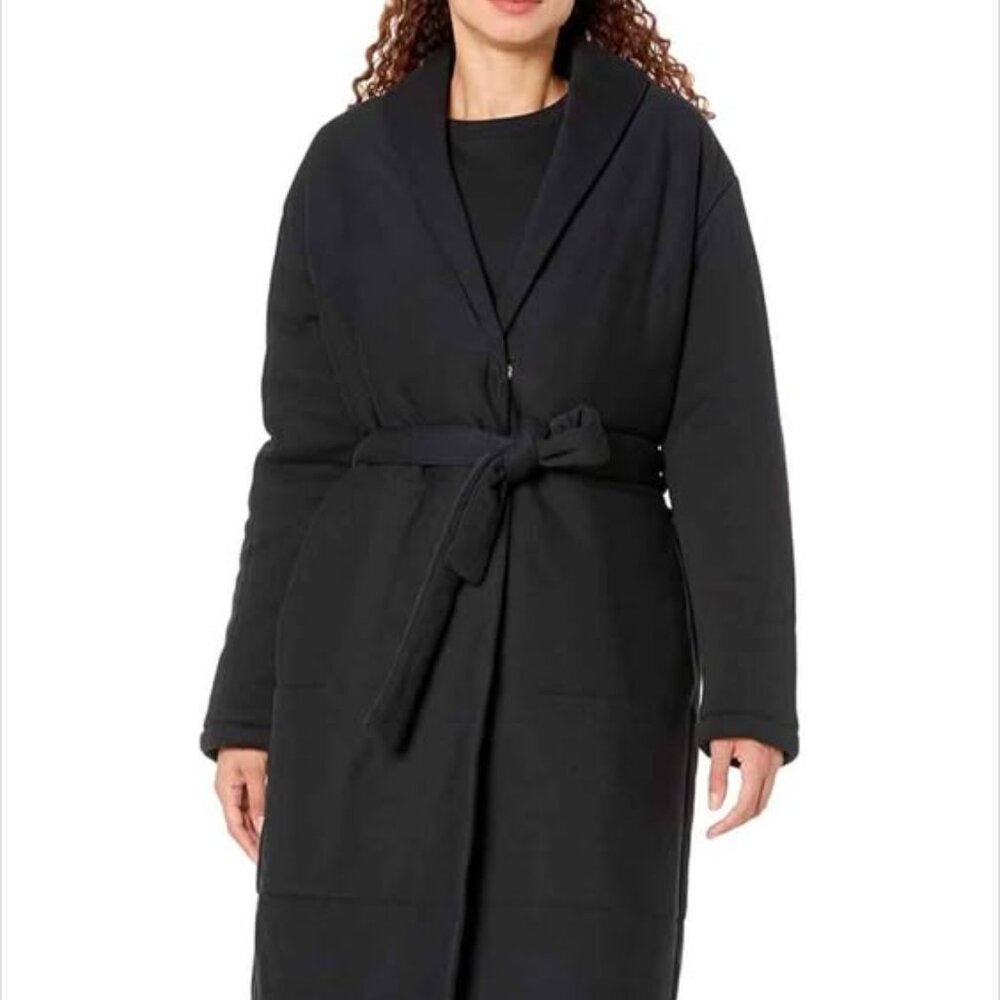Amazon Essentials Women's Cotton Padded Home Coat Medium Black